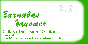 barnabas hausner business card
